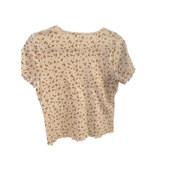 SO White Floral Ribbed Ruffle Hem T-Shirt Women’s XL - Picture 2 of 4